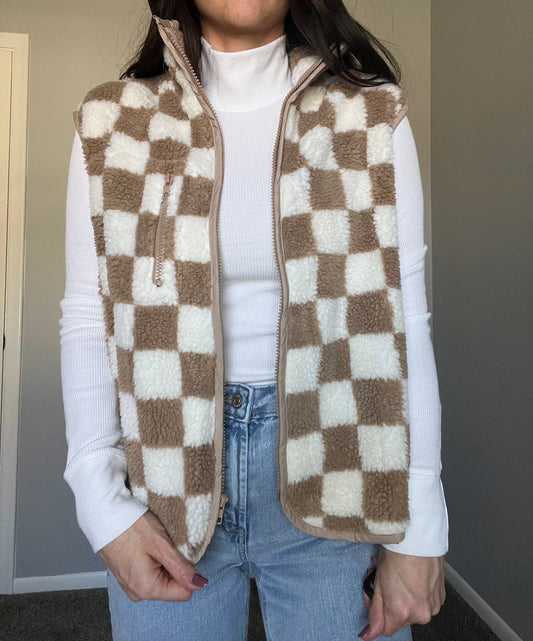 Sherpa Checkered Vest